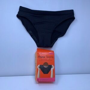 Thinx Teens Girls 11/12 M Black Leakproof Period Bikini Underwear